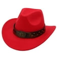 thumbnail image 4 of Riforla Western Cowboy Style Hat Jazz Bowler Hat Cow Head Decoration Ethnic Style Hat Cowboy Hats RD1_002, 4 of 4