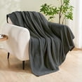 thumbnail image 2 of czcpp-Cozy Flannel Blanket Printed -Queen Size Bed Blanket for Home Decoration - Ultra Soft, Lightweight, Microfiber Throws (Queen - 90" x 90", Dark Gray), 2 of 4