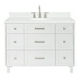 thumbnail image 5 of ARIEL Monroe 48 Inch Single Oval Sink Bathroom Vanity With Carrara White Quartz Countertop 1.5 Inch Edge In White, 5 of 7