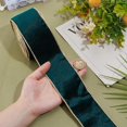 thumbnail image 3 of 10 Yards Dark Green Velvet Wired Ribbon 2.5 Inch Crushed Velvet Christmas Ribbon Decorations Sewing Ribbon for Christmas Tree Wreaths Supplies DIY Bow Knot Wreaths Making DIY, 3 of 9