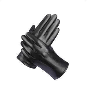 Black Gloves Leather Gloves Men s Leather Gloves Driving Leather Gloves Winter Warm Gloves Mens Winter Black Leather Gloves For Driving Dress Real Sheepskin Leather Warm Fleece(M)