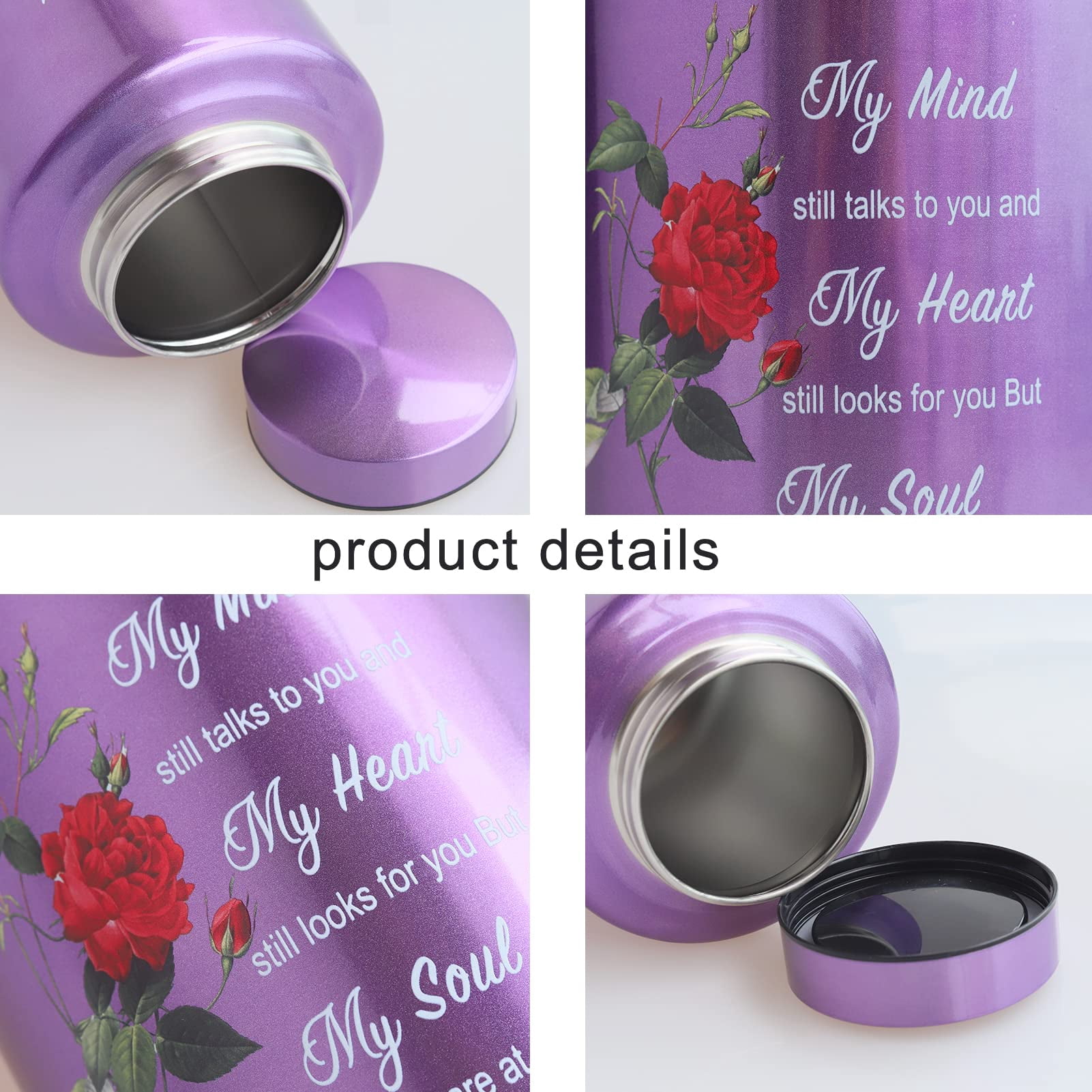 Up to 200 lbs Large Urns for Adult Human Cremation Urn Ashes Decorative Urn for Human Ashes with Rose Urn with Velvet Bag