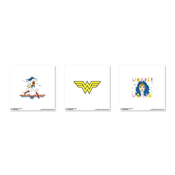 Gallery Pops DC Comics Wonder Woman - Strong Wall Art Bundle (3-Pack), Unframed Version, 12" x 12"