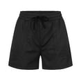 thumbnail image 3 of Womens Shorts Stretchy Comfy High Waist Belt Fashion Solid Color Trendy Casual Shorts M-3XL, 3 of 3