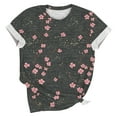 thumbnail image 4 of Pisexur Hauts d'Été pour Femmes, Chemisiers pour Femmes Chic Décontracté Hauts pour Femmes à la Mode Chandail Décontracté pour Femmes Imprimé à Manches Courtes Col Rond Haut, Hauts Grande Taille pour Femmes Multicolore, P, 4 of 6