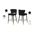 thumbnail image 7 of Maykoosh Old World Charm Contemporary Velvet Upholstered Counter Height Stool with Gold Tipped, Black Metal Legs, 22" W x 19" D x 38.5" H, Set of 2-Color:Pink, 7 of 7
