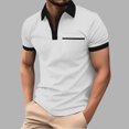 thumbnail image 2 of zfhfof Men's Quarter Zip Polo Shirts Slim Fit Casual Short Sleeve Golf Shirts Contrast Color Athletic Golf Shirts with Chest Pocket, 2 of 9
