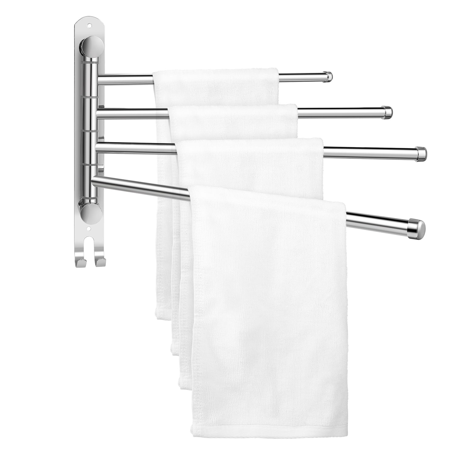 Powiller Swing Out Towel Bar, Swivel Towel Rack Wall Mounted Towel Bar  Rustproof Wall Mount Space Saving Towel Racks for Bathroom, Pool,  Kitchen(4-Arm