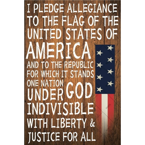 Noete American Flag Decor 12x16 Inch Patriotic Metal Tin Sign for Home, Office & Gifts American Flag Wall Decor for Veterans Day, Military Tribute Rustic USA Flag Print