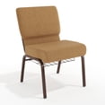 thumbnail image 2 of Flash Furniture 21''W Church Chair in Caramel Fabric with Cup Book Rack - Copper Vein Frame, 2 of 13