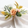 thumbnail image 2 of Anillos para Servilletas, Juego de 12 Servilleteros de Flores con Anillos de Mesa de Cena de Perlas para Bodas, Fiestas, Navidad, Vacaciones, 2 of 5