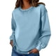 thumbnail image 3 of RKSTN Denim Sweatshirt for Women Oversized Crewneck Hoodless Sweatshirts Tops Womens Casual Solid Plus Size Round Neck Loose Comfy Long Sleeve T Shirt Fall Spring Clothes, 3 of 10