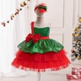 thumbnail image 4 of Wuxian Fall Dress For Girls Xmas Sleeveless One-Shoulder Lovely Bow Sparkly Sequins Tutu Tulle Dresses Party Dance Pageant Gown Dress Casual Sundress,Red,2-3 Years, 4 of 8