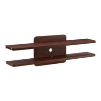 Furniture of America Brie Wood 2-Tier Floating TV Stand in Vintage Walnut