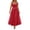 Red, variant on Luvior Women's Square Neck Sleeveless Dress Adjustable Straps Waist Tie Flowy Summer Midi Dress Yellow M