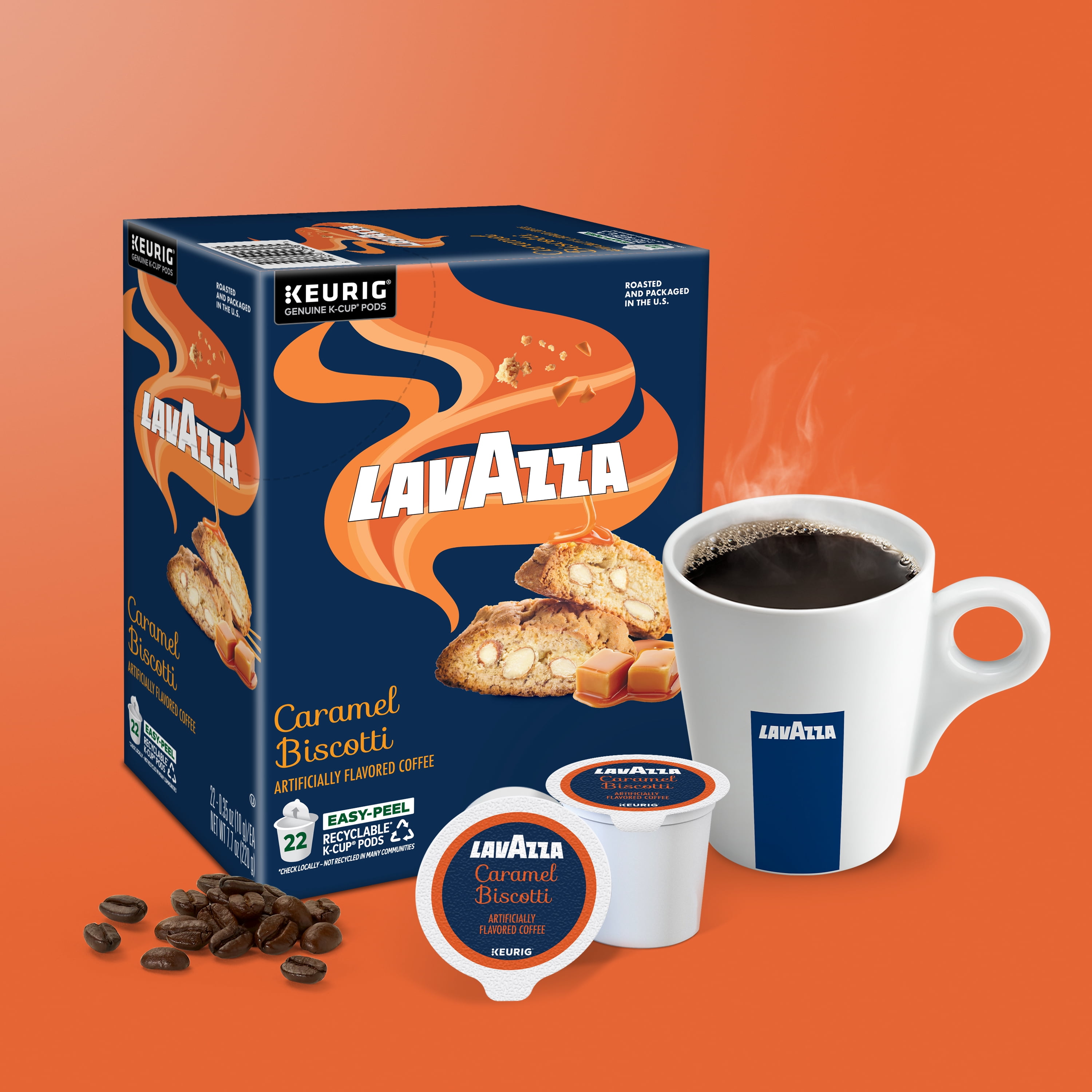 Lavazza Caramel Biscotti Keurig K-Cup® Pods, Light-Medium Roast, 100% Arabica (88 Pods)