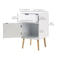 thumbnail image 3 of HOMCOM Nightstand Storage Organizer Side Table with Drawer, White, 3 of 10