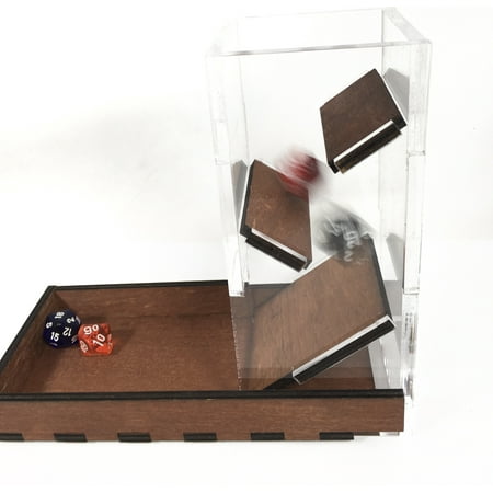 Dice Tower Short~Clear Acrylic & Wood - Color: Gunstock ~ by (Best Board Games Dice Tower)