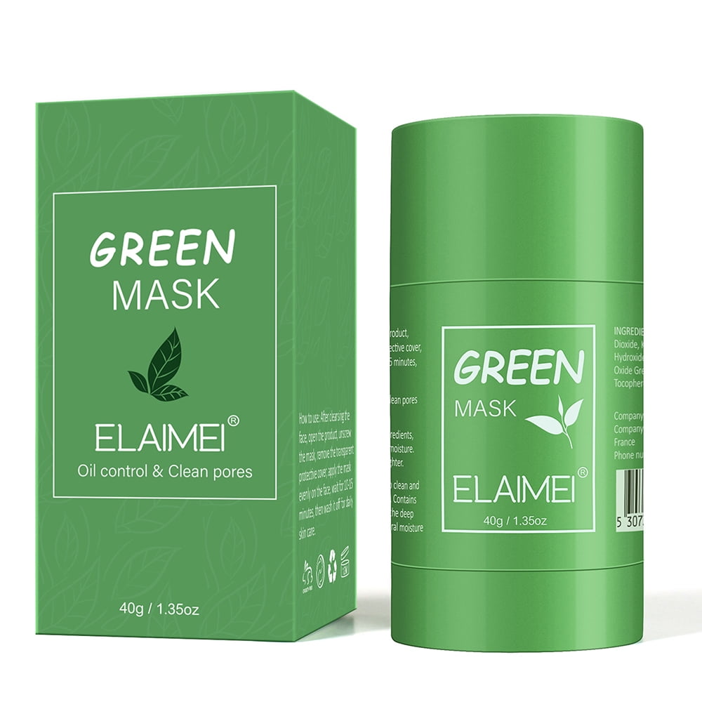 ELAIMEI Green Tea Mask Stick for Face Blackhead Remover, Green Tea