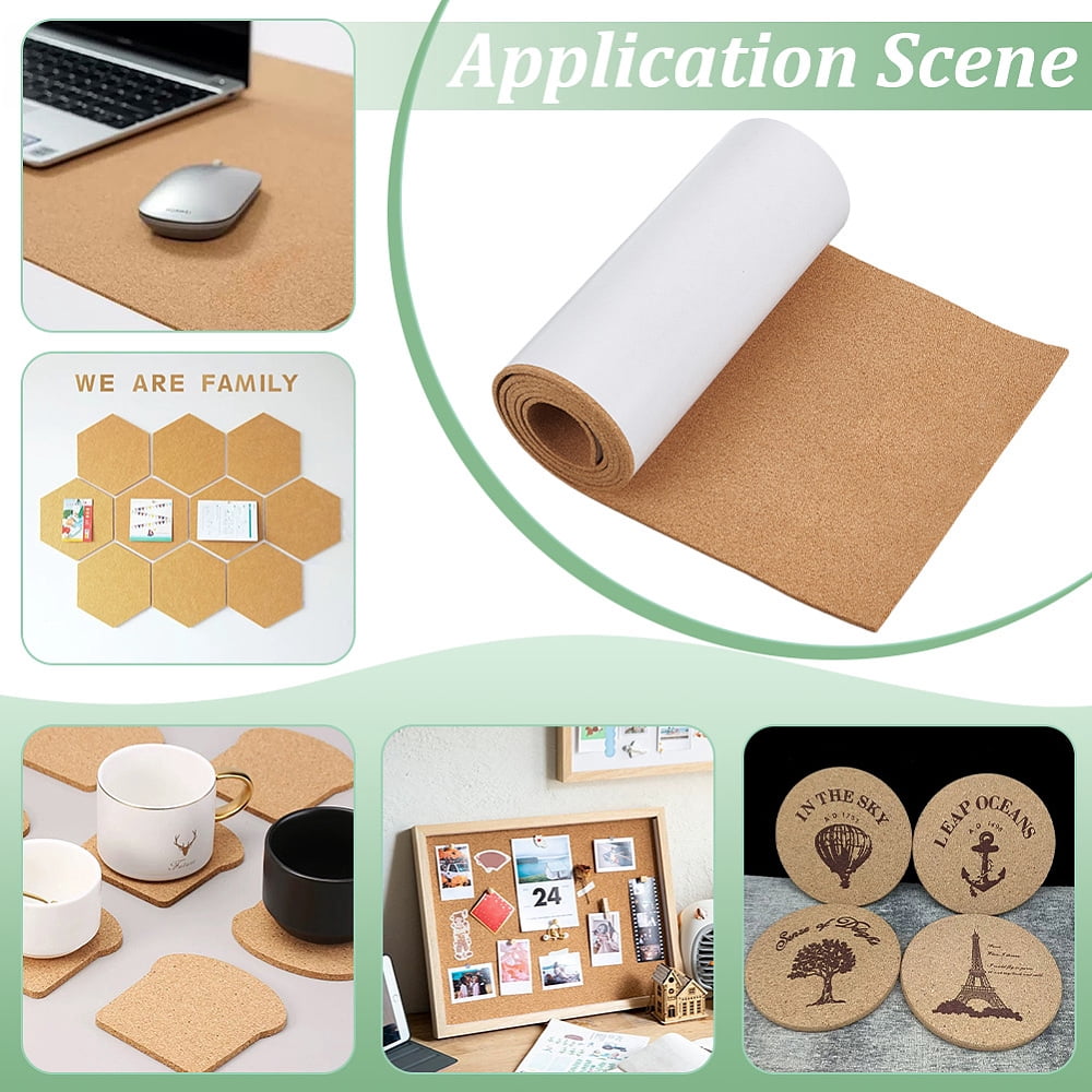 78.7x11.8inch Self Adhesive Cork Roll Bulletin Board Roll DIY Cork Material (5mm Thick) Easy-Cut Self-Stick Surface