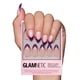 thumbnail image 1 of Press On Nails, ciruela glametica, semitransparente, corta, almendra, 1 of 6