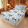 thumbnail image 2 of meiyoeat Blue Plaid Farm Cow Zipper Twin Comforter Sets with Fitted Sheet and 2 Pillowcases,Cute Animal Print Zipper Bedding Set For Girl,Reversible,4 Pieces, 2 of 7