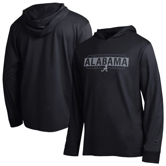 Men's Champion Black Alabama Crimson Tide Gradient-All-Star Long Sleeve Hooded T-Shirt