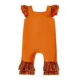 thumbnail image 6 of HCNTES Girls Fly Sleeve Pumpkin Jumpsuit Embroidery Ruffle Romper Baby Halloween Clothes(Style1-Orange,0-3 Months), 6 of 8