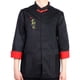 thumbnail image 2 of Bata de chef de manga larga uniforme de chef de estilo chino para hombres y mujeres (negro XXL), 2 of 8