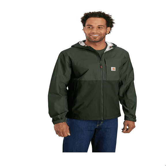 Carhartt Storm Defender Relaxed-Fit Lightweight Packable Waterproof Jacket - Forestry Green/Dark Green - M