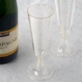 thumbnail image 2 of HLONK 12 Pack | 6oz Gold Rim Glittered Plastic Champagne Glasses  Disposable Flutes With Detachable Base, 2 of 9