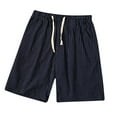 thumbnail image 1 of Pantalones Cortos de Cintura Elástica de Tamaño Adicional 5/4 Longitud Pantalones de Surf de Playa Casuales Pantalones Cortos Deportivos de Poliéster con Bolsillos, Pantalones de Verano de Color Sólid, 1 of 1