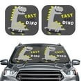 thumbnail image 2 of Balery 2 Piece Cute Dinosaur Skate On Grey Background Car Windshield Sun Shade|Foldable Front Windshield Shade for Car Front Window for Most Sedans SUV Truck-Medium, 2 of 7