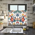 thumbnail image 4 of Yayeee Kitchen Curtains Tier Pair Light Filtering 27"x24" Rod Pocket Short Cafe Window Panel, Colorful Flowers Pattern, 4 of 7
