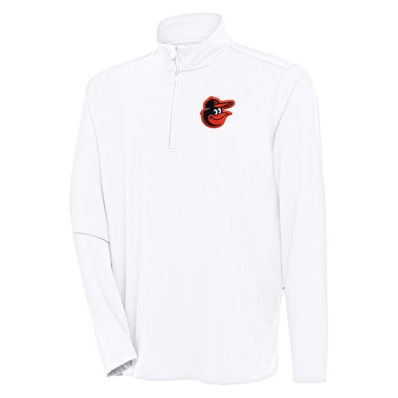 Men's Antigua  White Baltimore Orioles Hunk Quarter-Zip Pullover Top