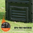 thumbnail image 4 of KFFKFF Outdoor Compost Container 80 Gal, Composter Free from BPA, Spacious Garden Composting Bin with Upper Cover and Lower Gate, Simple Assembly, Lightweight, Rapid Soil Fertility Enhancement, 4 of 9