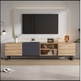 thumbnail image 3 of Modern TV with 3 Cabinets& Open Shelves, Color-matching Media Console Table for TVs, 3 of 19