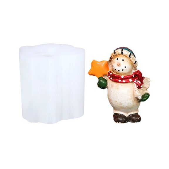 PatungKu Christmas Silicone Resin Mold Create Festive Snowman Decorations Moulds