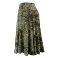 thumbnail image 3 of Made by Johnny Women's Tie Dye Lightweight Flare Midi Pull On Closure Skirt XXXL OLIVE, 3 of 5