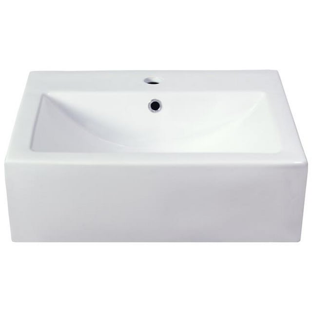 American Imaginations AI-22657 20,75 in. Rectangle Xena Ferme Série Récipient Blanc Semi-Encastré pour 1 Trou Centre Robinet