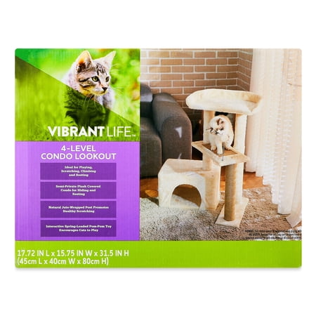 VIBRANT LIFE 31INCH HIGH CAT CONDO WITH LOOKOUT TOWER,BEIGE