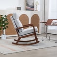 thumbnail image 5 of Rocking Chair, Accent Chair Armchair with Solid Wood Base, High Backrest, Padded Seat, Glider Rocking Chair, 5 of 8