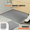 thumbnail image 2 of KFFKFF 9pcs Peel and Stick Carpet Tile Self Adhesive Floor 24” x 24” Light Gray, 2 of 9