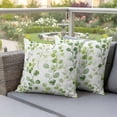 thumbnail image 4 of Green Leaves Pillow Covers 2 Pack Pastoral Leaf Watercolor Plant Country Style Pillowcase Waterproof Outdoor Throw Pillow Cover for Patio Garden Square Cushion 26”x26”, 4 of 9