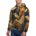 thumbnail image 3 of Naloa Leopard Reading Tarot Cards Men's Casual Hooded Collar Drawstring Hoodies Pullover Sweatshirts Casual Long Sleeve Shirts-XX-Large, 3 of 7