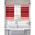 thumbnail image 6 of Red Striped Semi Sheer Curtains 54 Inch Length 2 Panels Set, Modern Minimalist Gradient Lines Country Sheer Kitchen Curtain Privacy Voile Window Curtain for Living Room Bedroom Rod Pocket Drapes, 6 of 7