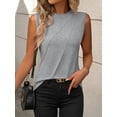 thumbnail image 4 of Eternatastic Women's Sleeveless Tank Top Loose Fit Casual Crew Neck Pleated T Shirts Basic Tee Tops Tunic Blouse, 4 of 5