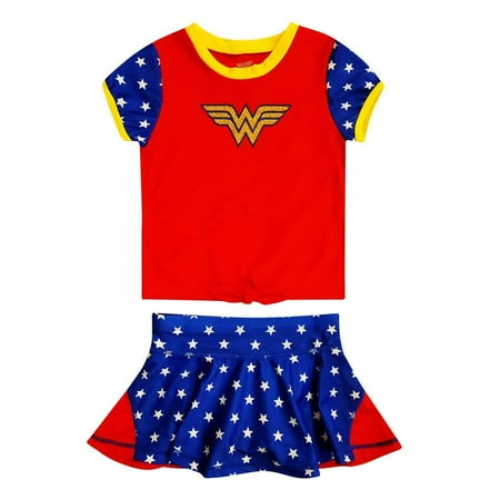 Dreamwave Girls DC Comics Rash Guard Set Wonder Woman, 5