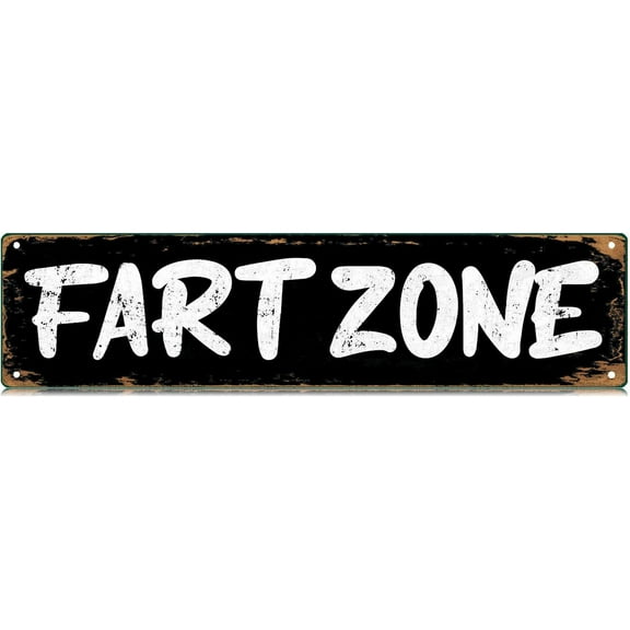 Fart Zone Slim Tin Sign Street Funny Metal Sign Wall Decor for Bedroom Farm Home Bar Garage Man Cave Wall Art Gift 4 by 16