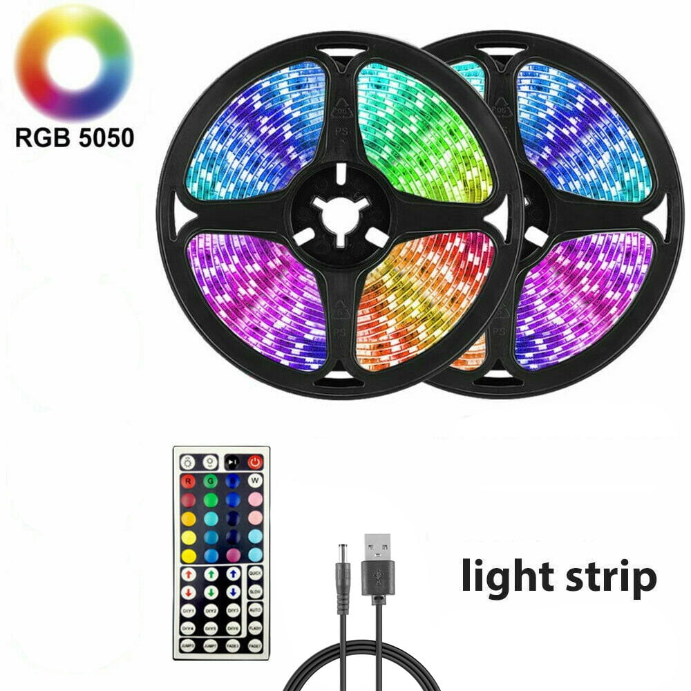 10/20M RGB LED Strip Light Tape Cabinet Kitchen Ceiling with IR Remote 3528 12V